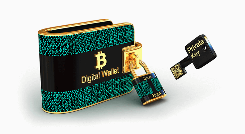 Digitale Wallet für Cryptocoins